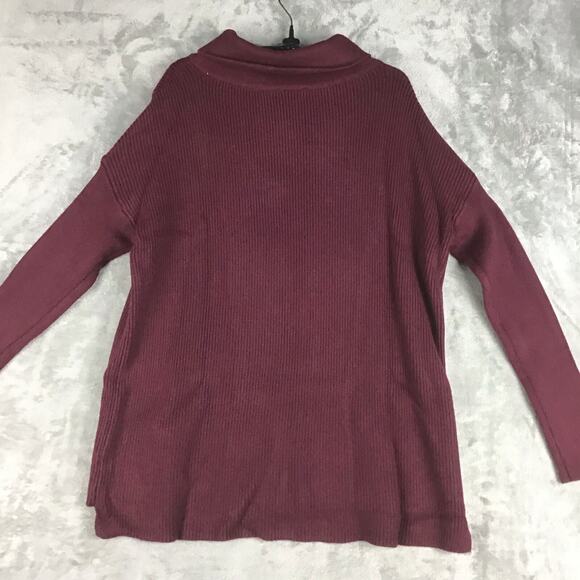 Devotion by Cyrus Women’s M Maroon Cowl Neck Ribbed Tunic Sweater NWOT - Picture 12 of 14